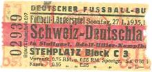 Deutschland - Schweiz / Eintrittskarte